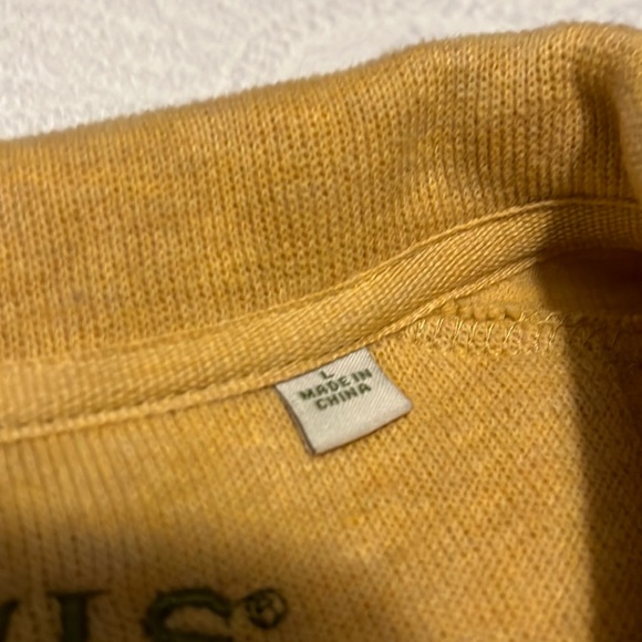 Orvis yellow cotton half zip pullover size large - Picture 3 of 9